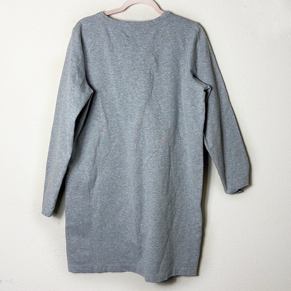 J. Crew Mercantile Gray Lace Up Sweatshirt Dress Cotton Blend size Large - Picture 3 of 9